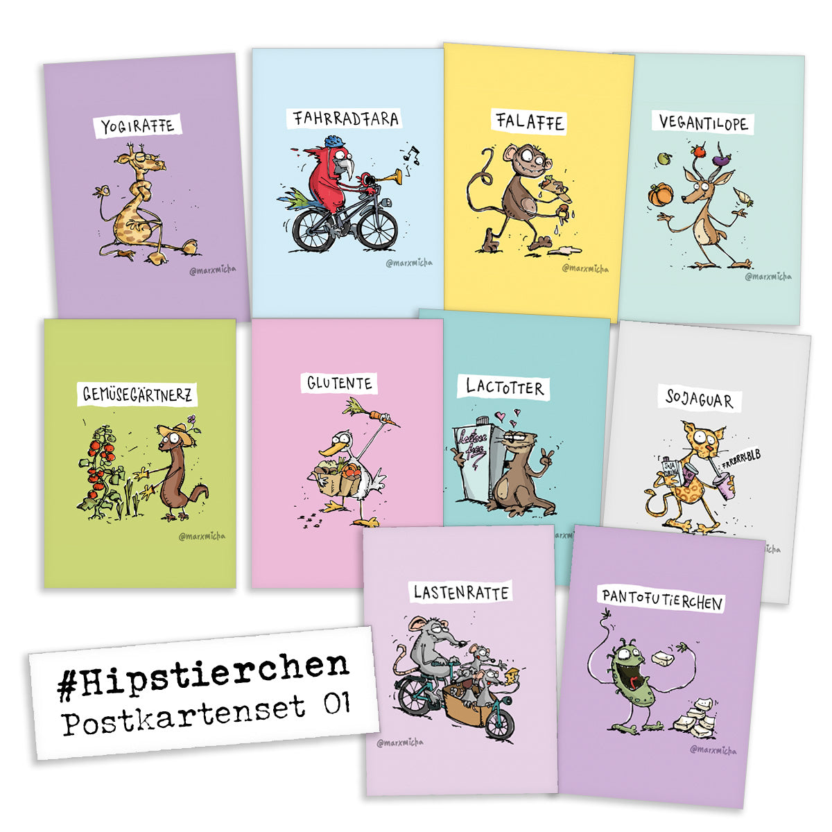 „Hipstierchen“ Postkartenset 01