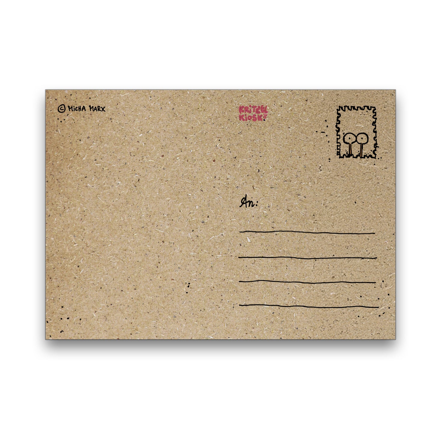 Graspapier-Postkarte "Blumengeschneck"