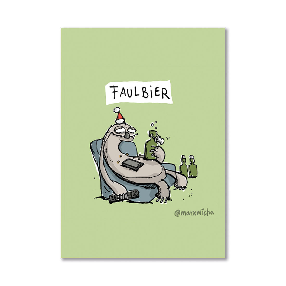 Weihnachtspostkarte Faulbier