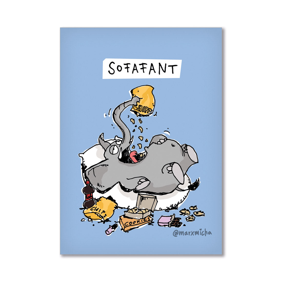 Postkarte Sofafant