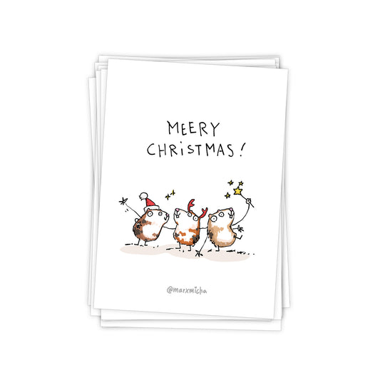 Weihnachts-Meerschweinchen Postkartenset, 10 Stück