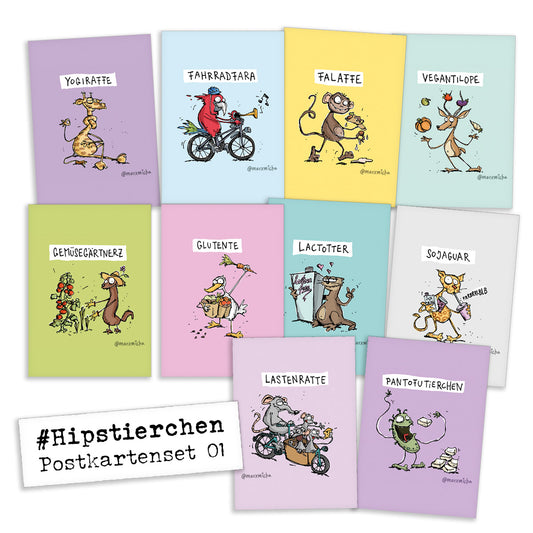 „Hipstierchen“ Postkartenset 01