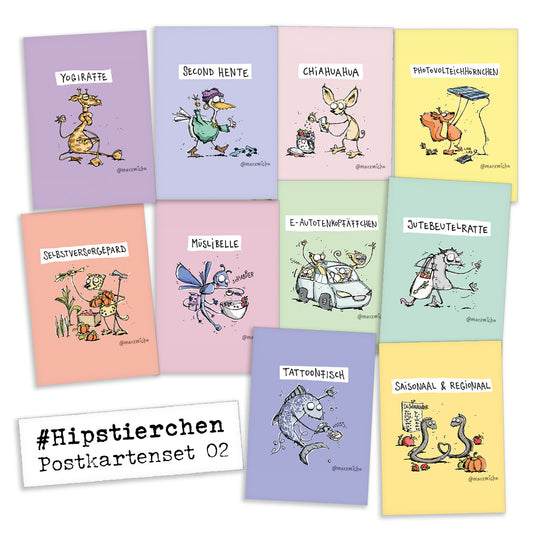 „Hipstierchen" Postkartenset 02