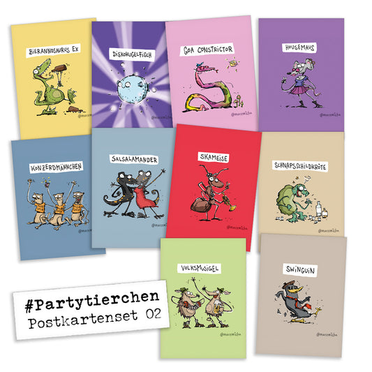 „Partytierchen“ Postkartenset 02