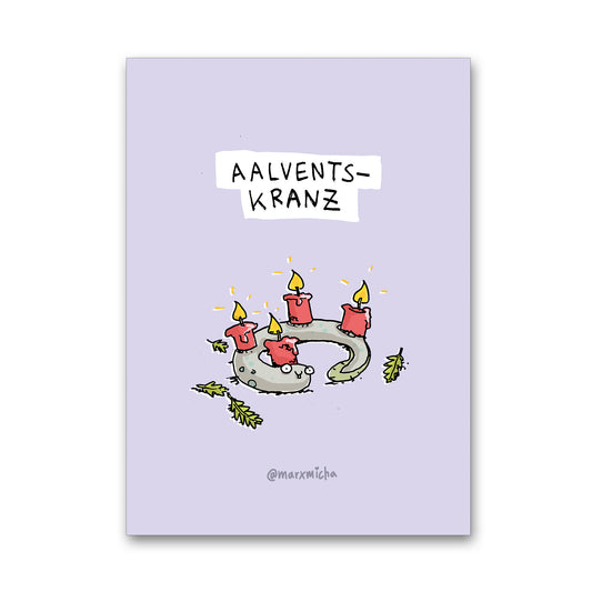 Weihnachtspostkarte Aalventskranz