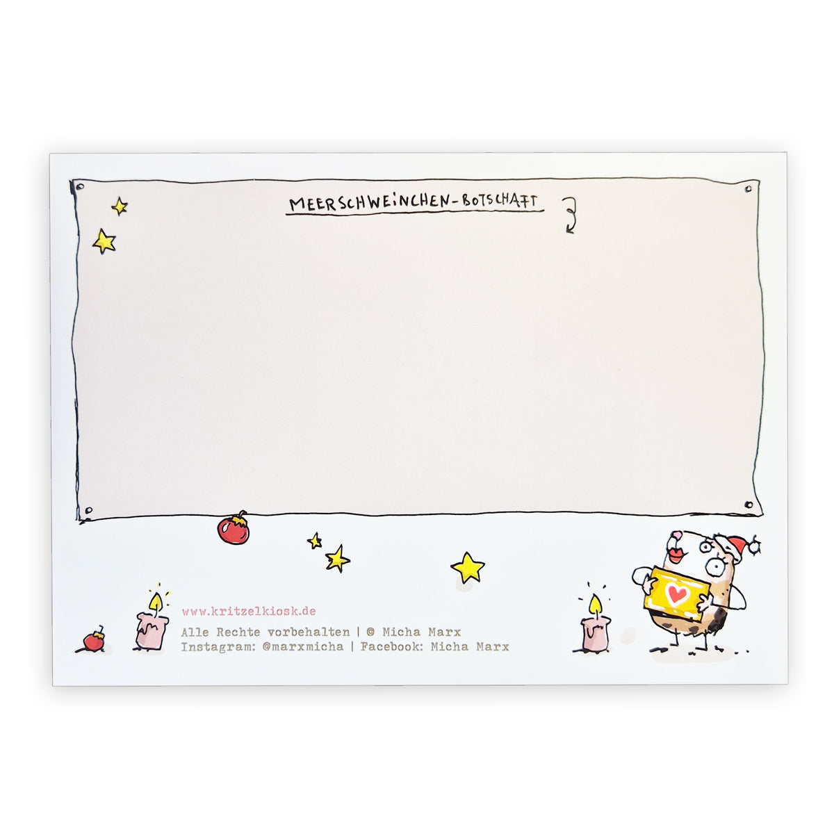 Meerschweinchen Adventskalender, Karte DIN A5