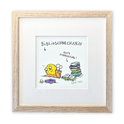 Originalzeichnung „Biblioschneckarin“