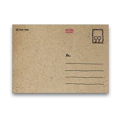 Graspapier-Postkarte "Blumengeschneck"