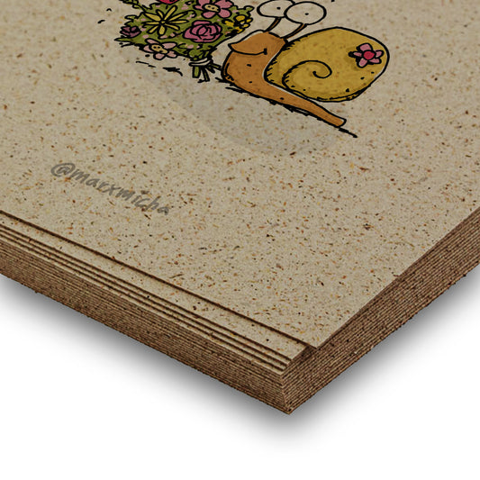 Graspapier-Postkarte "Blumengeschneck"