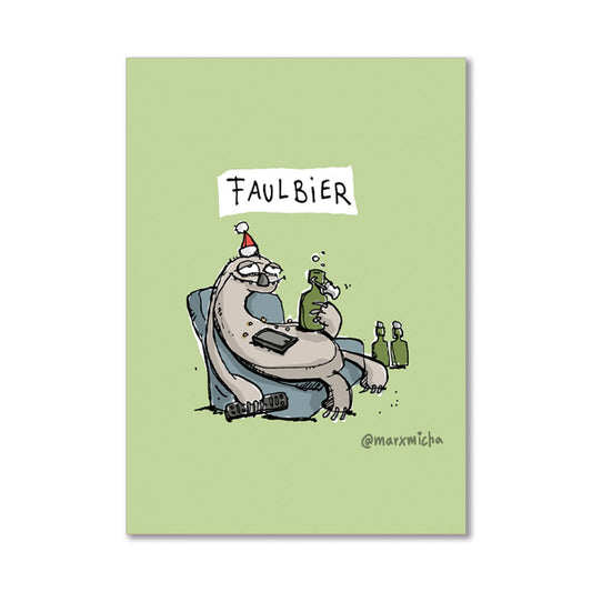 Weihnachtspostkarte Faulbier