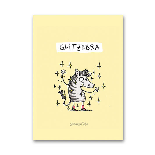 Postkarte Glitzebra