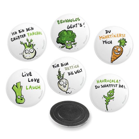 Gemüslinge Kühlschrankmagnete-Set, 6 Stück
