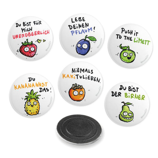 Obstlinge Kühlschrankmagnete-Set, 6 Stück