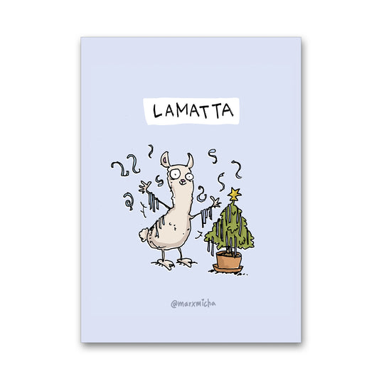 Weihnachtspostkarte Lamatta