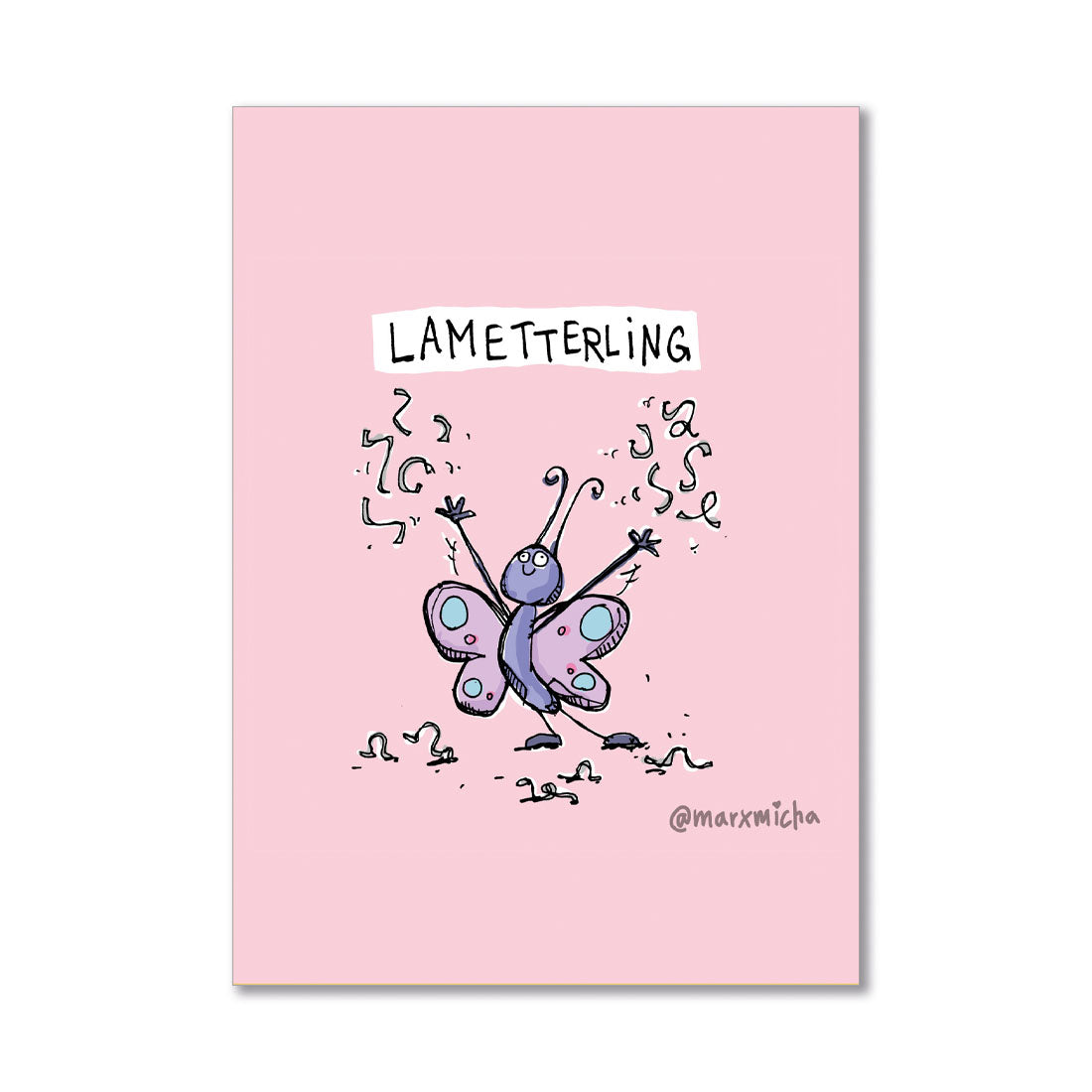 Weihnachtspostkarte Lametterling