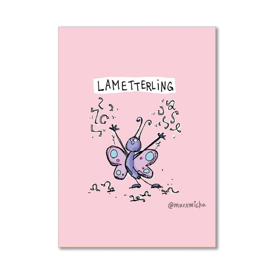 Weihnachtspostkarte Lametterling