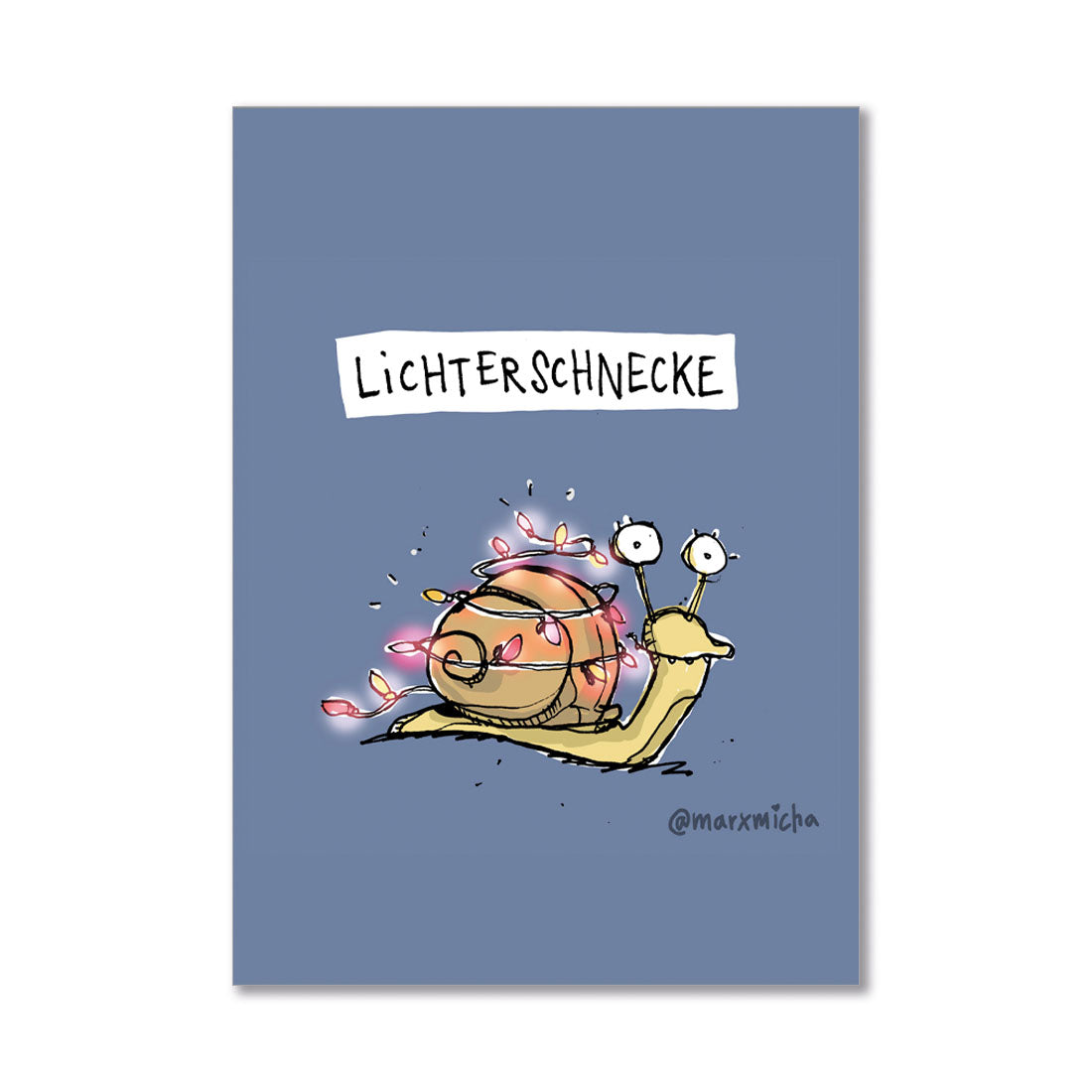 Weihnachtspostkarte Lichterschnecke