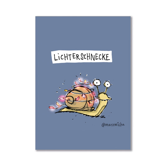 Weihnachtspostkarte Lichterschnecke
