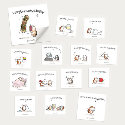 Meerschweinchen Stickerset