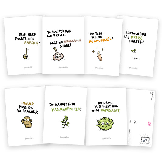 Superfood Gemüse-Postkartenset 01 (7 Stück)