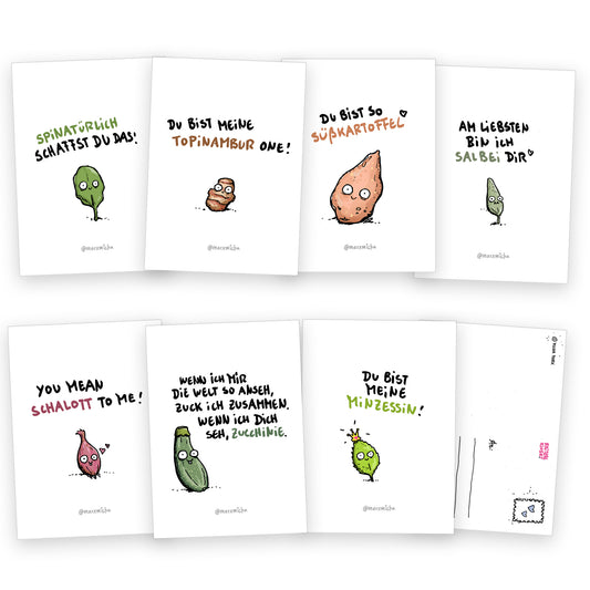 Superfood Gemüse-Postkartenset 02 (7 Stück)