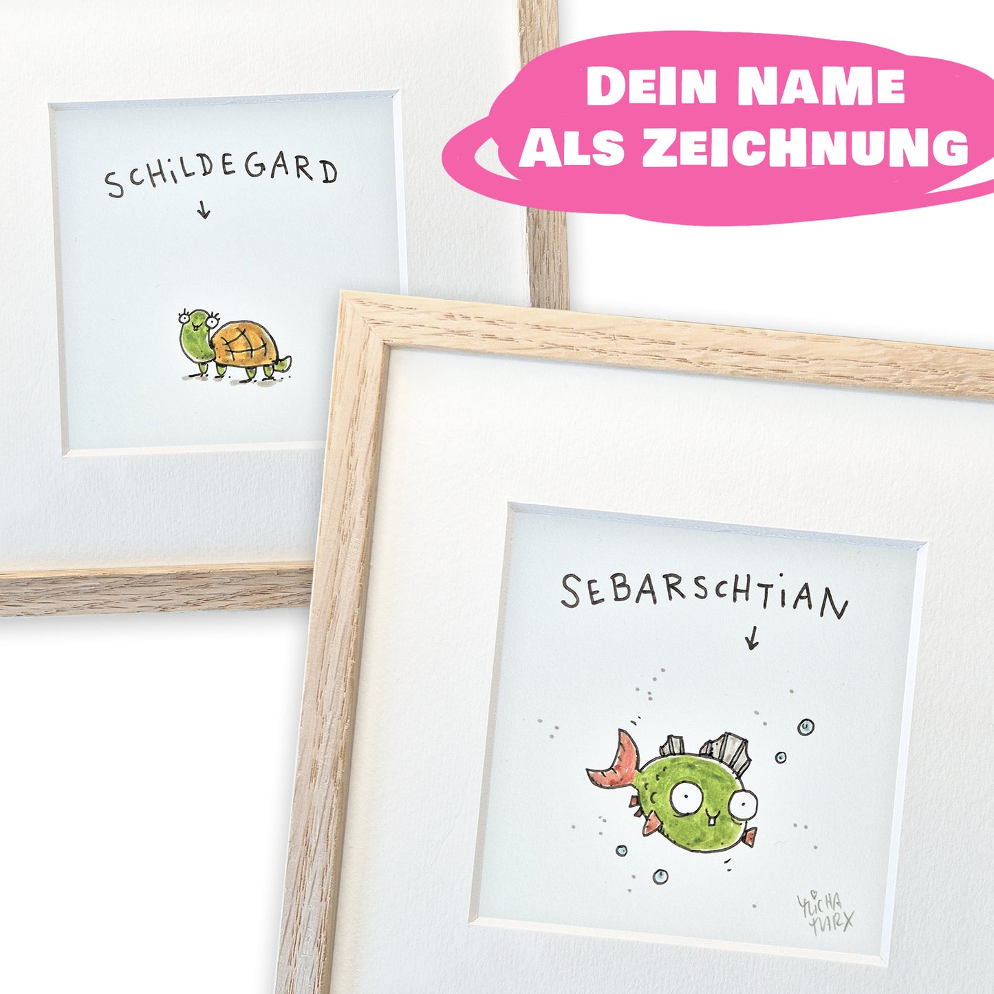 Originalzeichnung „Namenstierchen“ nach Wahl