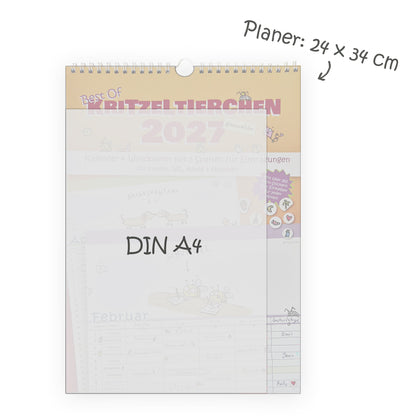 Best Of Kritzeltierchen Wandplaner inkl. Stickerbogen