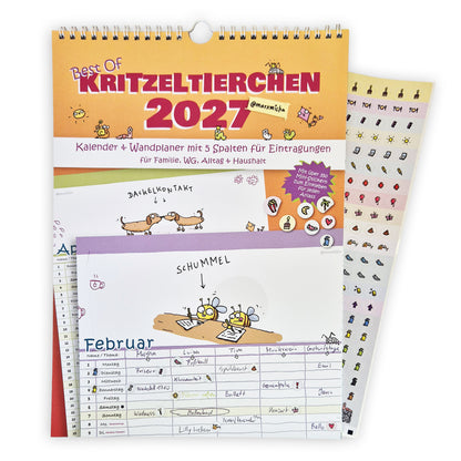 Best Of Kritzeltierchen Wandplaner inkl. Stickerbogen