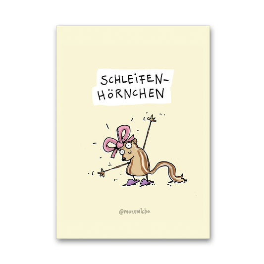 Postkarte Schleifenhörnchen