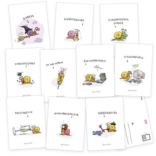 Schnecken-Superstars, Postkartenset 01