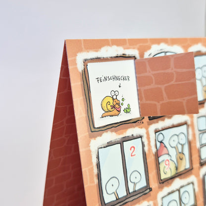 Schnecken Adventskalender NEU 2026, Klappkarte DIN A5