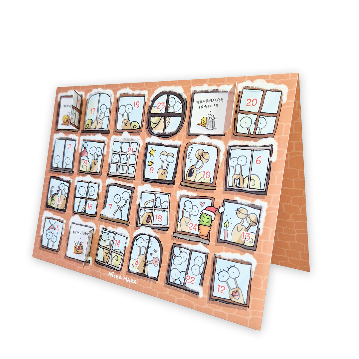 Schnecken Adventskalender NEU 2026, Klappkarte DIN A5