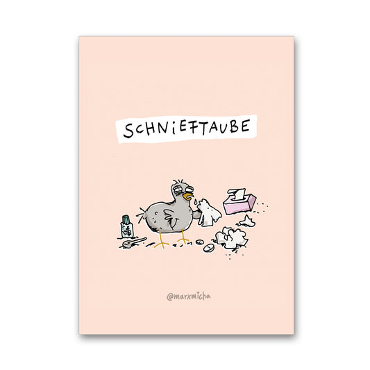 Postkarte Schnieftaube