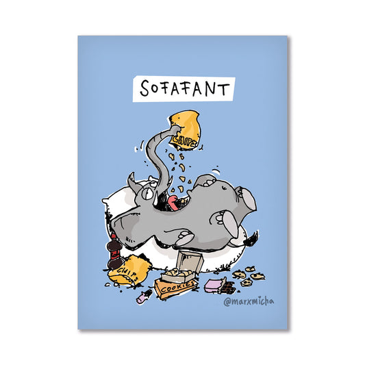 Postkarte Sofafant