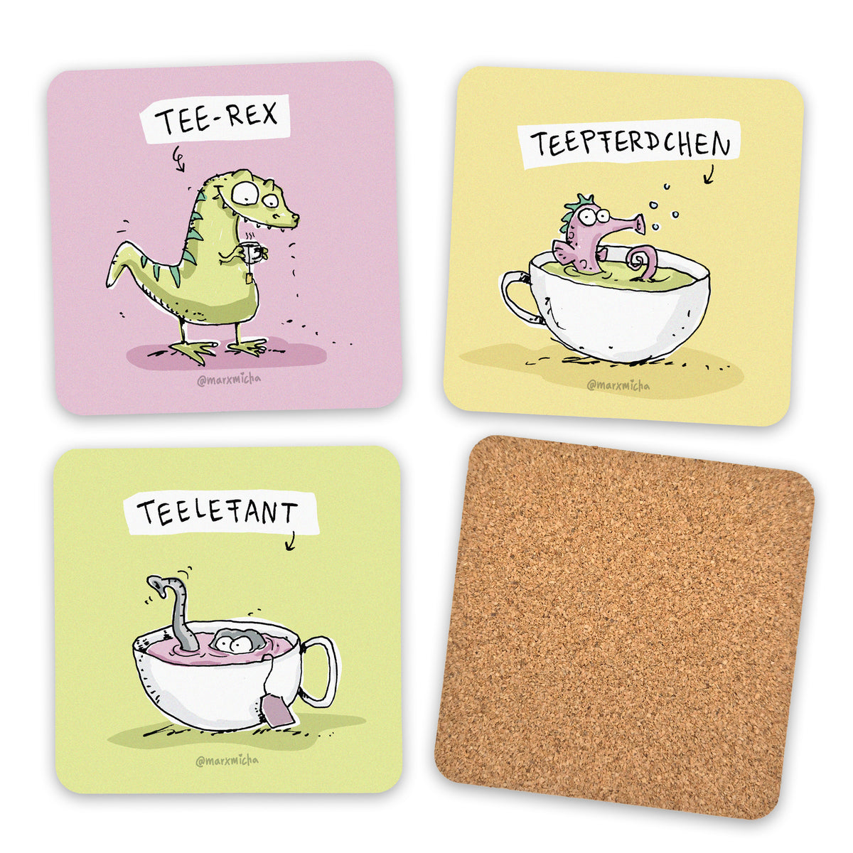 Untersetzer Set Tee-Tiere, 3 Stück