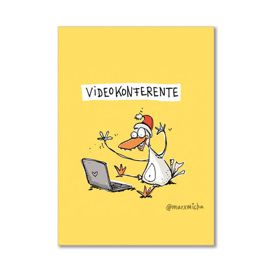 Weihnachtspostkarte Videokonferente