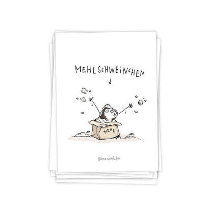 Weihnachts-Meerschweinchen Postkartenset, 10 Stück