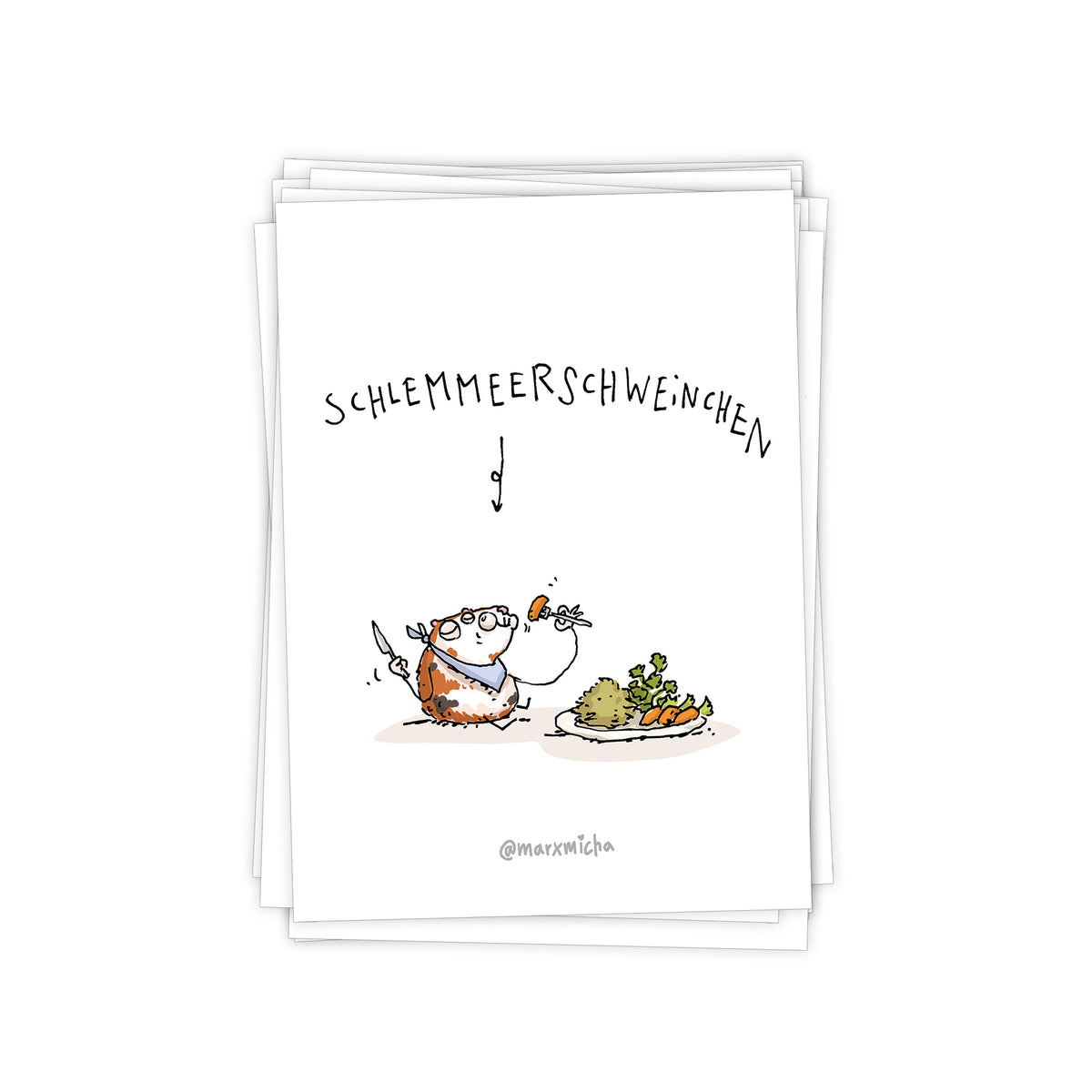 Weihnachts-Meerschweinchen Postkartenset, 10 Stück