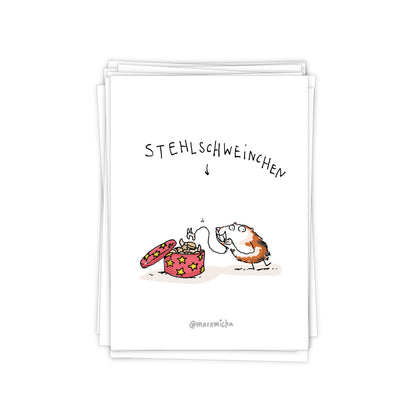 Weihnachts-Meerschweinchen Postkartenset, 10 Stück