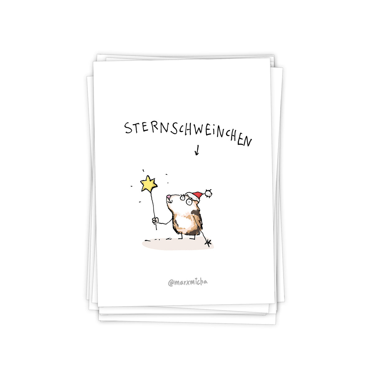 Weihnachts-Meerschweinchen Postkartenset, 10 Stück