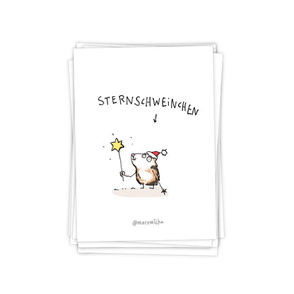 Weihnachts-Meerschweinchen Postkartenset, 10 Stück