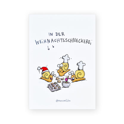 Postkarte Weihnachtsschneckerei