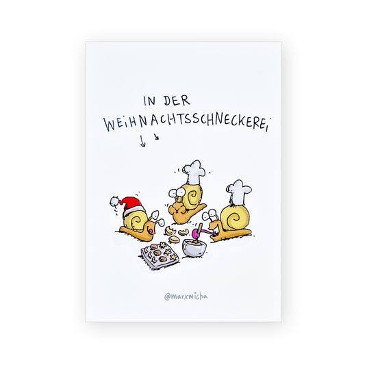 Postkarte Weihnachtsschneckerei